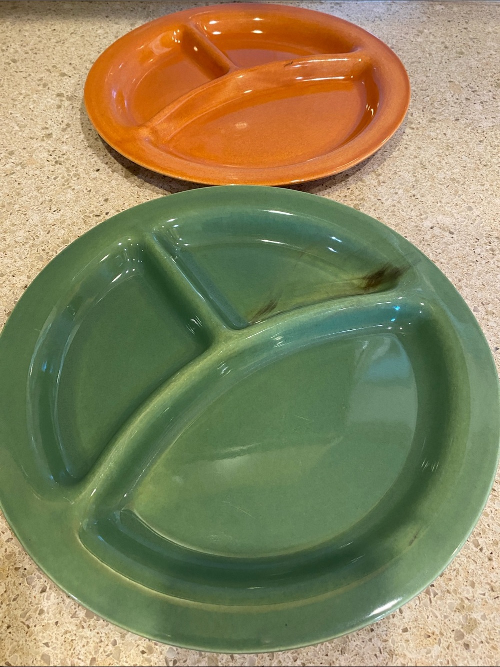 Vintage Bauer Plates- Classic Divided Design